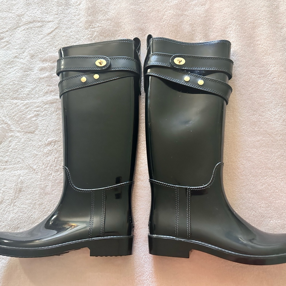 COACH Black Rain Boots